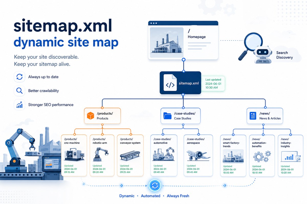 制造业官网 sitemap.xml 怎么更新？让 AI 找得到你的产品页
